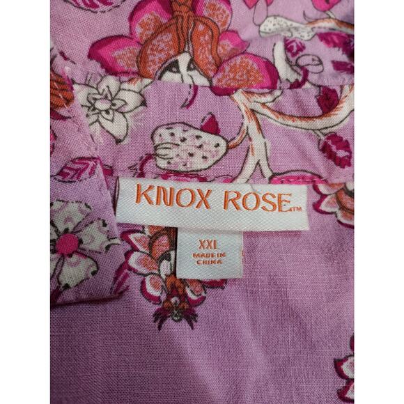 Knox Rose Shirt Womens 2XL Floral Button Up Long Sleeve Boho Mixed Print Top - Picture 5 of 7